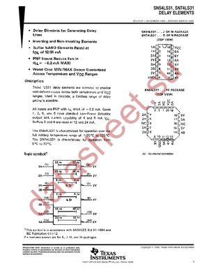 SN74LS31DRE4 datasheet  